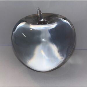Tiffany & Co. Crystal Apple Paperweight.